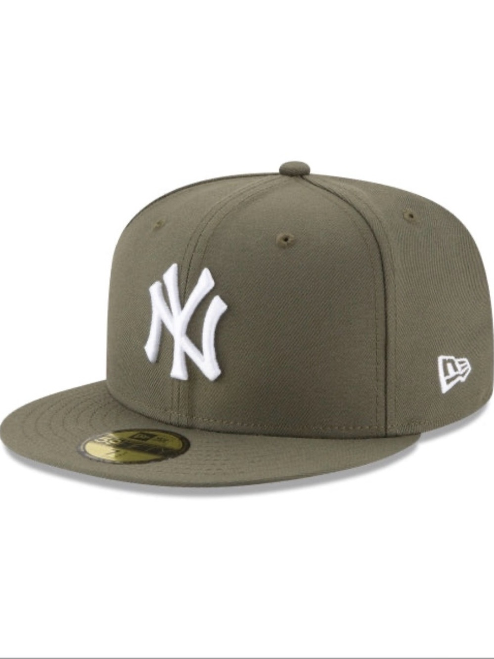 New Era 59Fifty Olive Green New York Yankees Fitted Hat with White Logo 7.5